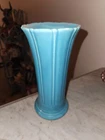 Fiesta Blue Ceramic Vase Art Pottery Abstract Solid Glossy USA MPN S3