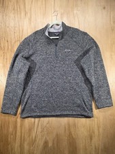 Eddie Bauer Men's XL Charcoal Gray Quarter Zip Fleece Pullover Sweater