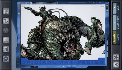 Star Wars Card Trader Original Art 2024 Gilded Tungsten 10cc - Boba Fett Rancor