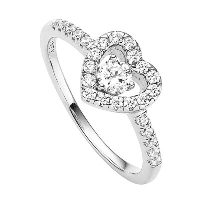VIVENTY Schmuck Damenring Silber 925 Zirkonia Antragsring Herz