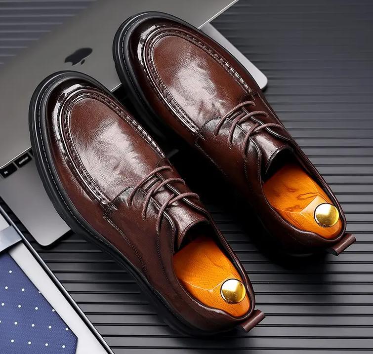 SAOLA Scarpe comode da uomo stile britannico punta rotonda business casual robuste nuove