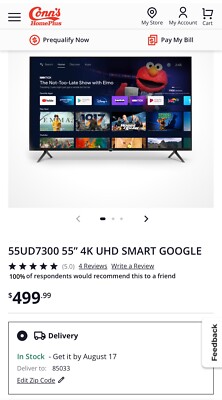 55'' inch 4K Google Smart TV LED HDR Dolby Vision UHD S Class (2 Day Ship)