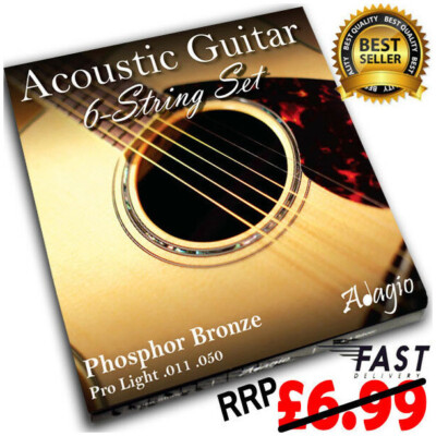 AKUSTIKGITARRE Phosphor Bronze Saiten Set Light 11-50 - 11s Pack Adagio Pro 