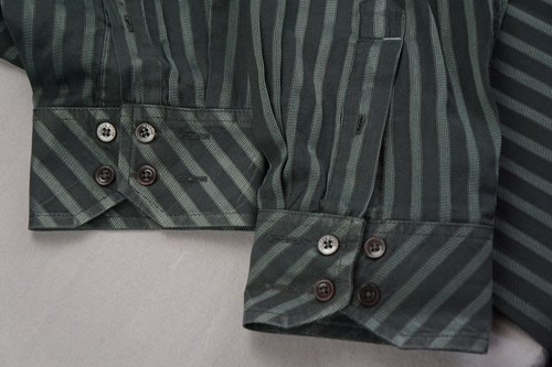 Volcom Long Sleeve Button Front Casual Skate Shirt. Black/Silver Stripe, L. GUC! - Picture 4 of 8