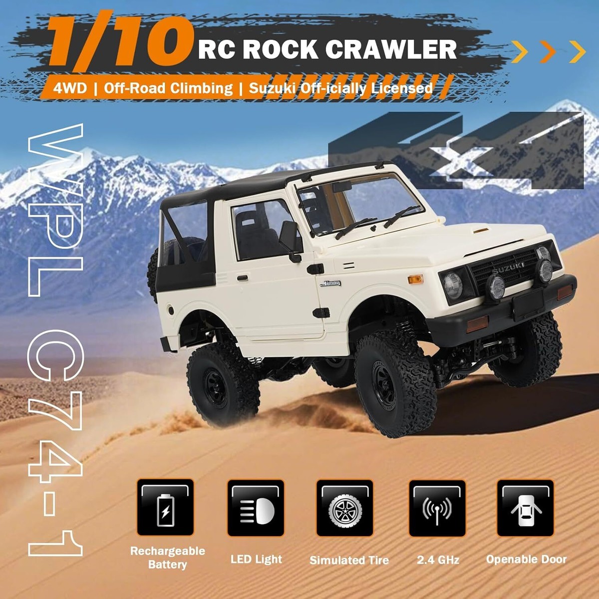 1/10 RC Crawler, WPL C74-1 Jimny JA11 RC Rock Crawler 4x4 2.4Ghz