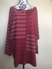 Chaps Womens Blouse Top 2X Red White Striped Cotton Casual New