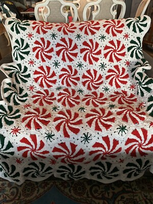 Peppermint Pinwheel Afghan Crochet Pattern