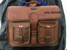 Laptop Multinational Business Case Satchel Bag Men's Vintage Leather Messenger