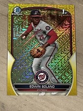 2023 Bowman Chrome Edwin Solano Yellow Mojo Refractor 29/75
