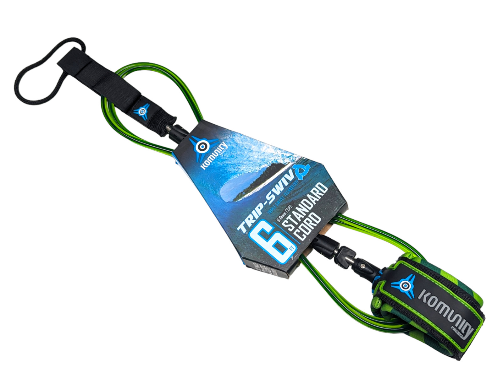 Komunity project 6ft triple swivel 6-foot Surfboard ankle Leash 6.0mm cord new