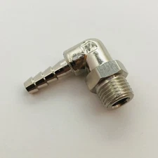 4mm 5/32" Barb to BSP BSPP 1/8" Male 90° Elbow Swivel Rotating 360 Deg Fitting