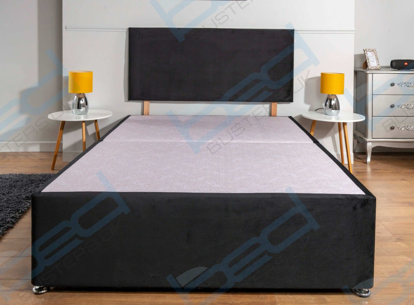 Plush Divan Bed Base And Headboard Only 3FT Single 4FT6 Double 5FT