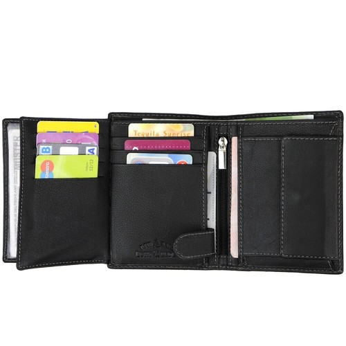 J.JONES Herren Geldbörse RFID Leder Portemonnaie Geldbeutel Geldsack Brieftasche - Picture 7 of 44