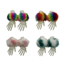 Soft Winter Women Wrist Cuff Sleeves Accessories Faux Furs Elastic Arm Warmer