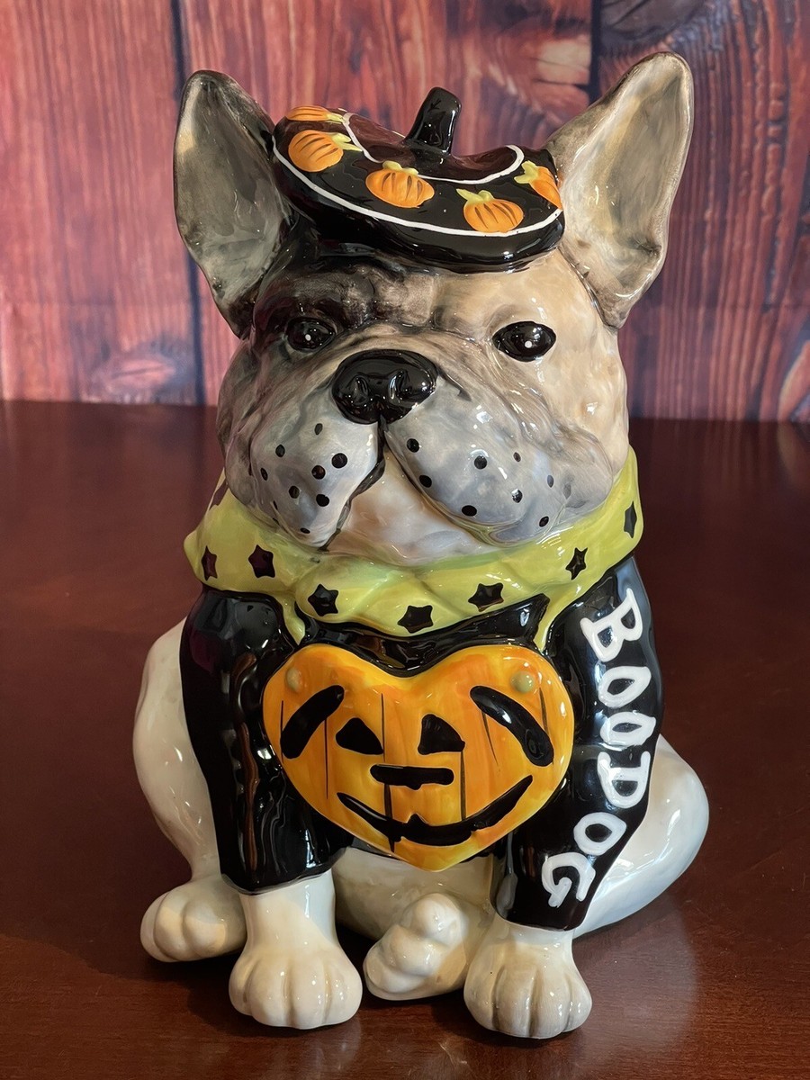 Blue Sky Clayworks Halloween French Bull Dog French Beret & Boo