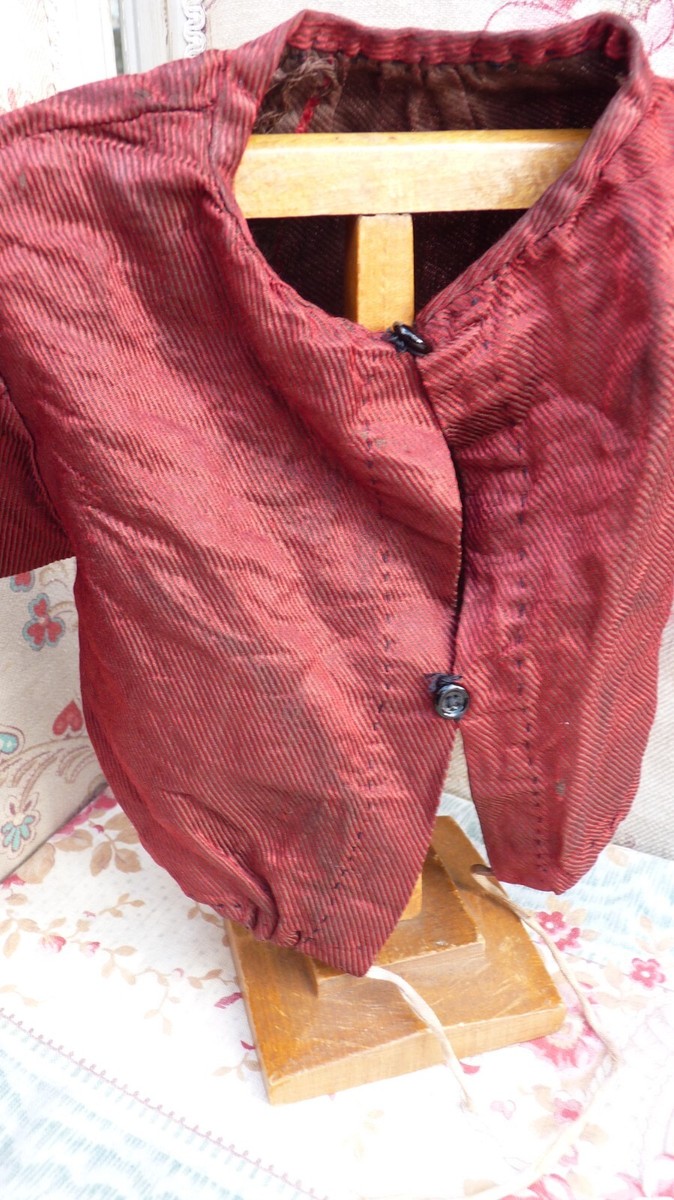 Corsage Ancien Soie Pour Poupée Parisienne XIXe - Fait Main Vers 1880 - État D'usage