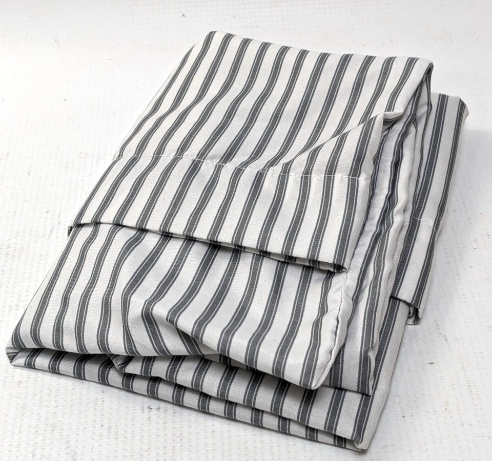 Sábanas planas ajustables de microfibra a rayas Mainstays Queen Foto 4 de 4