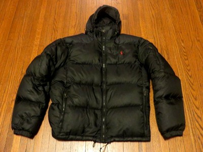 polo puffer jacket red
