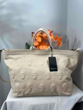Nwt Io Pelle Iopelle Italia Skull Embossed Extra Large Shoulder Tote Bag