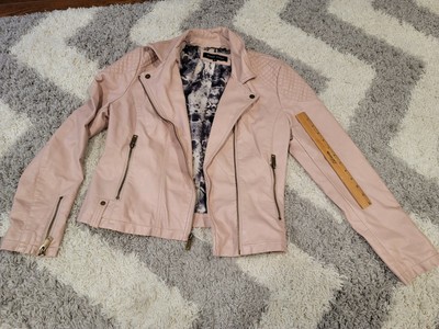 Black Rivet Pink Womens Biker Jacket 