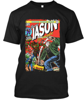 Freddy vs. Jason American Horror Movie Cartoon Funny T-Shirt S-5XL