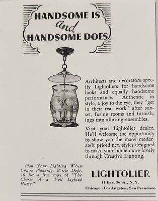 1937 Print Ad Lightolier Lamps & Lights Creative Chicago,IL, San Fran,CA, LA,CA