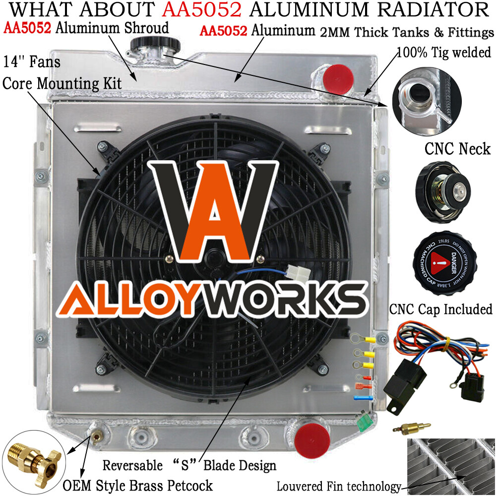 4 Row Radiator+Shroud+Electric Fan For 19641966 FORD MUSTANG V8 260 289 AT/MT