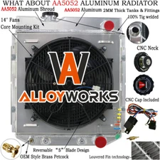 For Ford 1964-1966 Mustang 60-65 Mercury Comet 3 Rows Radiator Shroud Fan Relay