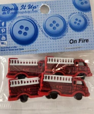 Dress It Up On Fire Buttons - Fire Trucks Firetrucks Emergency Vehicles - 116