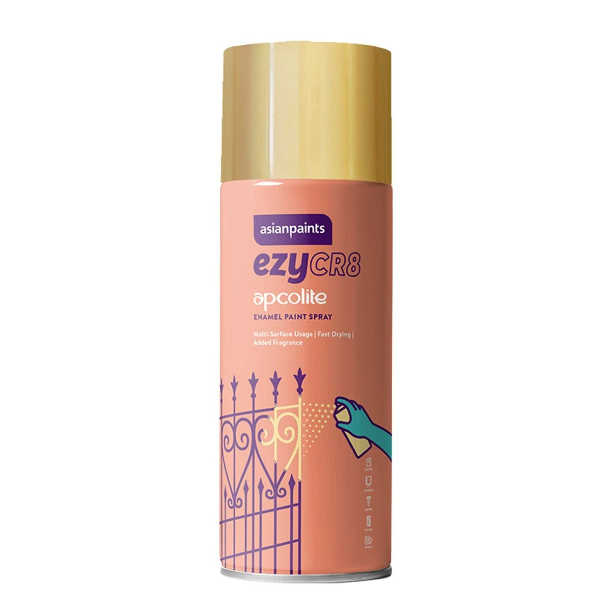 Asian Paints ezyCR8 Apcolite Enamel Multi Surface DIY Spray Paint