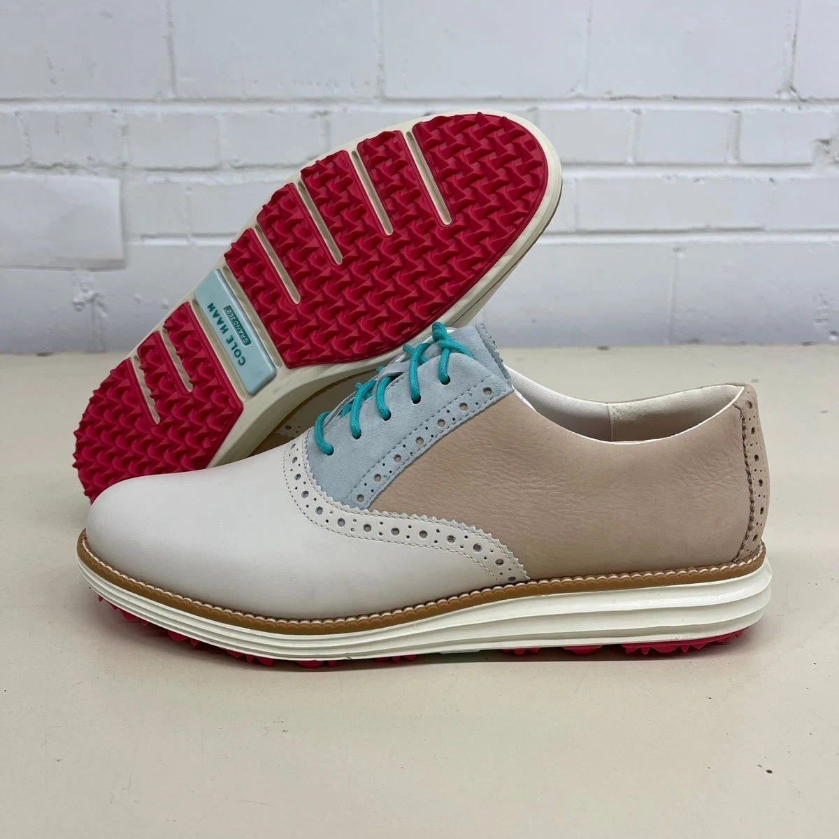 COLE HAAN Original Grand Short Wing Golf Women's Size US 9.5 Sesame
