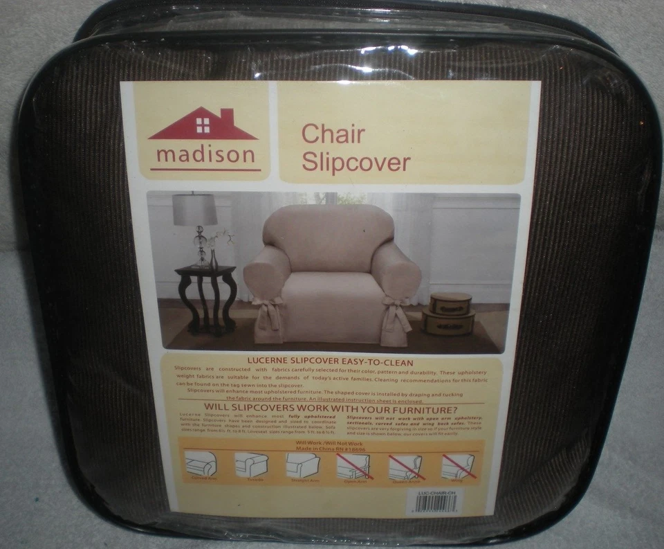 Silla de jersey elástica Madison Home lavable a máquina (marrón) Foto 3 de 3