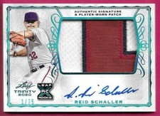 2020 Leaf Trinity Baseball REID SCHALLER Rookie Patch Autograph XRC 1/75