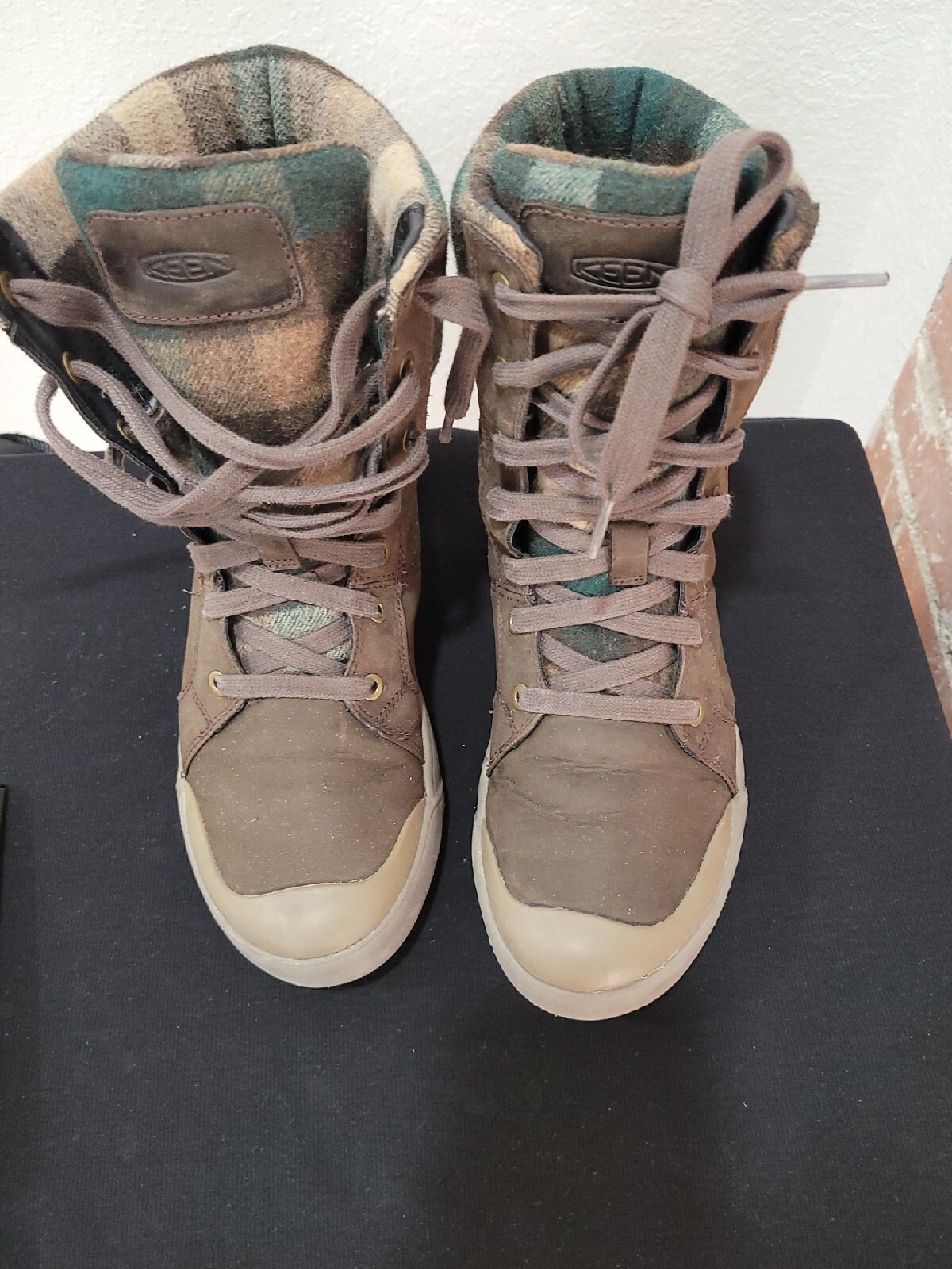 Keen Boots Womens 8 Elena Mid Calf Winter 1022037 Gray Leather Lace Up Flats