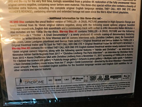 Thriller 4K Ultra HD blu ray NEW SEALED w/ slipcover Vinegar Syndrome - Imagen 3 de 3