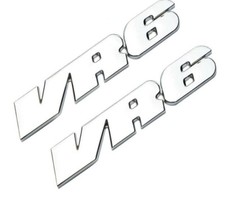 2pcs 3d Metal Vr6 Sticker Emblem Badge Car Styling Accessories Silver Vr6