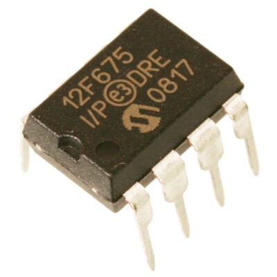 PIC12F675-I/P Mikrocontroller 1Kx14 Flash 6I/O 20MHz DIP8 Mikrochip
