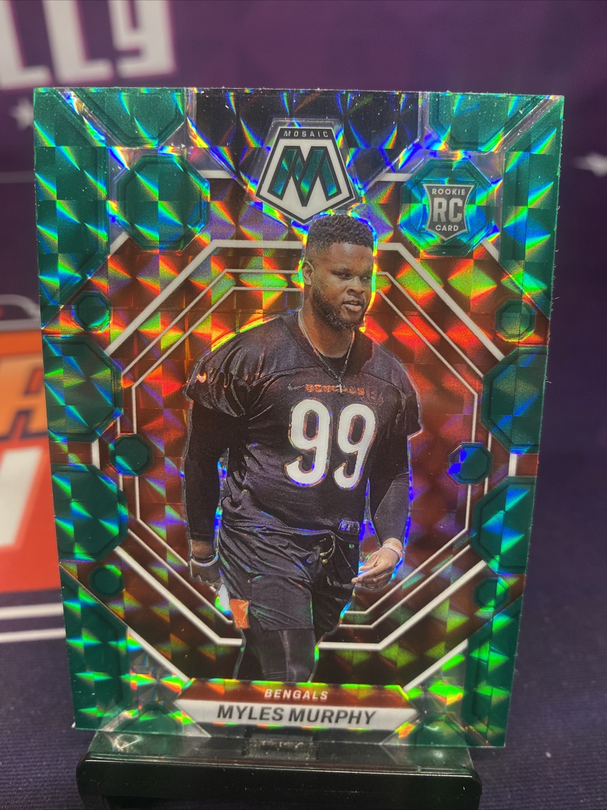2023 PANINI MOSAIC GREEN MOSAIC MYLES MURPHY RC CINCINNATI BENGALS #351