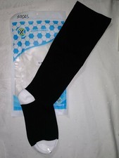 Knee High Soccer Football Sports Socks Black w/White Toe Kids/Youth Size 4 - 6.5