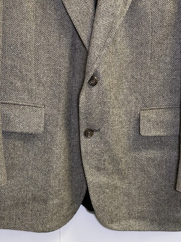 Vintage Joseph A. Bank Men's 42R Wool Tweed Herringbone Blazer Jacket Gray - Picture 6 of 10
