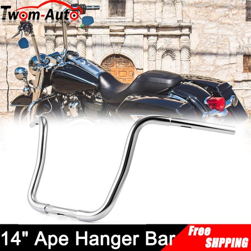 Chrome 14" Ape Hangers Handlebar For Harley Road King Dyna Sportster XL883 1200 - Picture 5 of 18