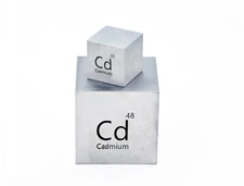 Cadmium Metal 25.4mm 1 inch Density Cube 99.9% for Element Collection USA SHIP