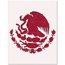 Mexican Flag Symbol Stencil – Mexico, Latino, Culture, Emblem, Heritage Art