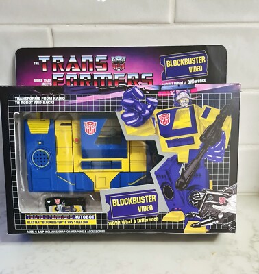 TRANSFORMERS G1 BLASTER ''BLOCKBUSTER'' +STEELJAW Custom Toy figure in Custom box