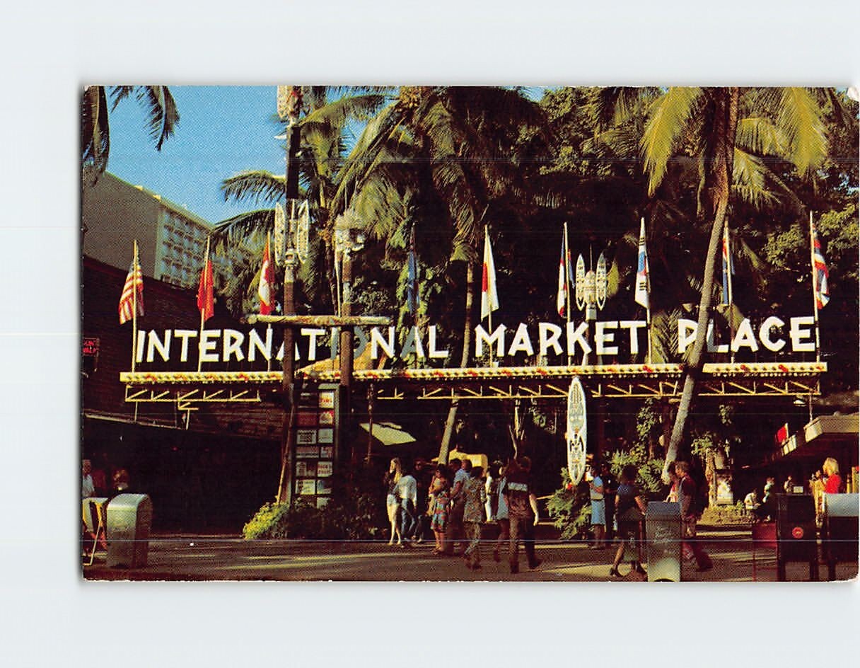 Postcard International Market Place Waikiki Honolulu Hawaii USA