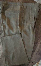 Berle Men  s Dress Pants 42x31 Brown Pleated Cuffed Silk Blend
