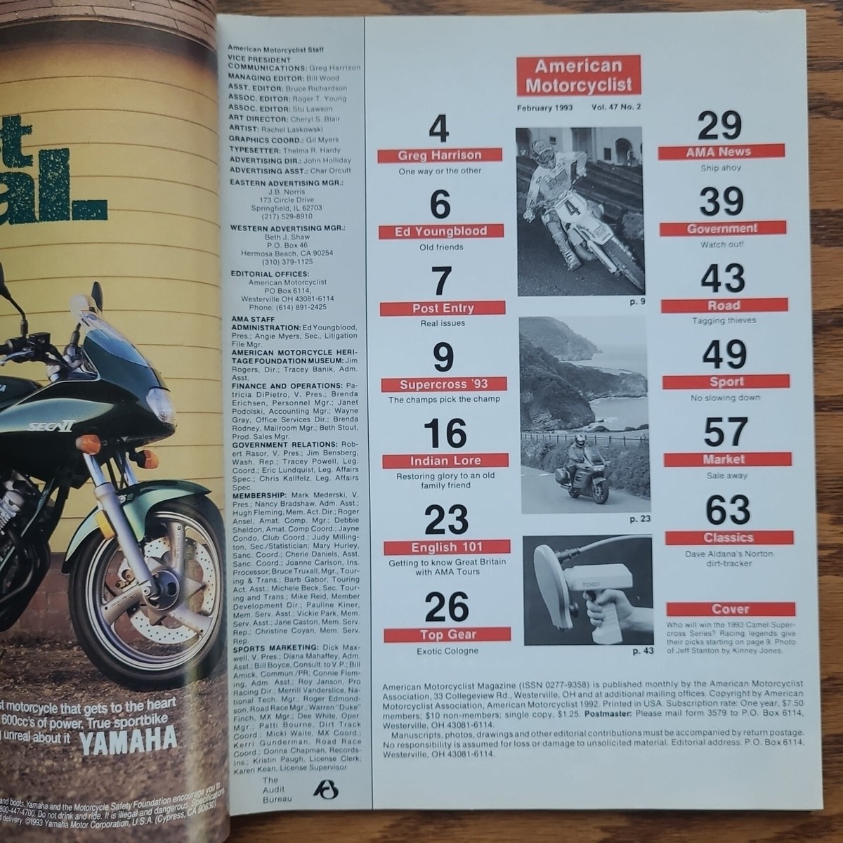 American Motorcyclist Magazine February 1993 AMA Touring