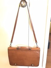 GIANI BERNINI Tan Pebble Grain Leather Business Case Movie Prop VINTAGE