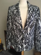 Ladies Marks & Spencer Per Una Black White Animal Print Jacket. Size 16 Uk. Bnwt