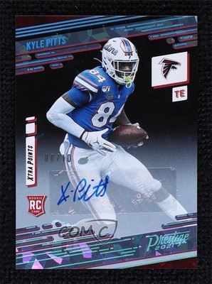 2021 Panini Prestige Rookies 8/10 Kyle Pitts #210 Rookie Auto RC 0ta9